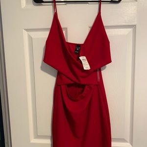 Red midi dress